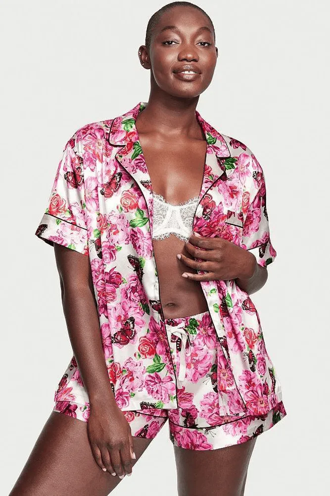 ПІЖАМА САТИН КОРОТКА WHITE FLOWERS BUTTERFLY Victoria`s