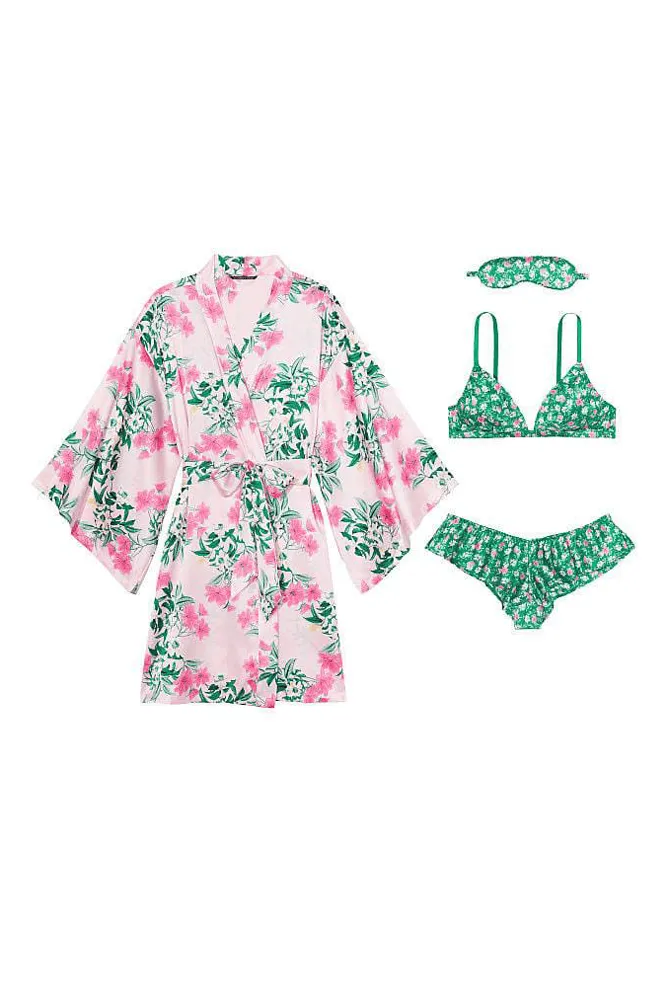 ПІЖАМА ШОВКОВИЙ НАБІР PINK/FLOWERS Victoria`s Secret