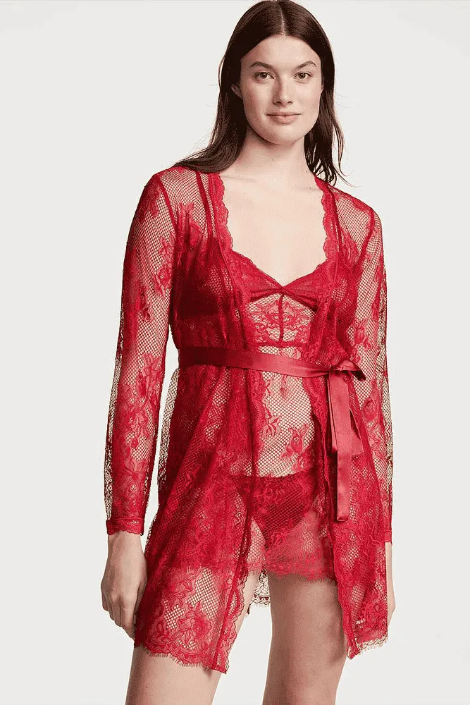 ХАЛАТ МЕРЕЖИВНИЙ FLORAL MESH RED Victoria`s Secret