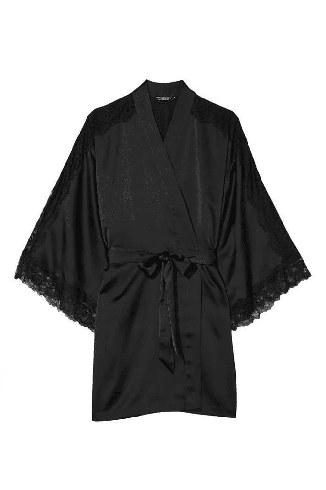 ХАЛАТ САТИНОВИЙ BLACK LACE Victoria`s Secret