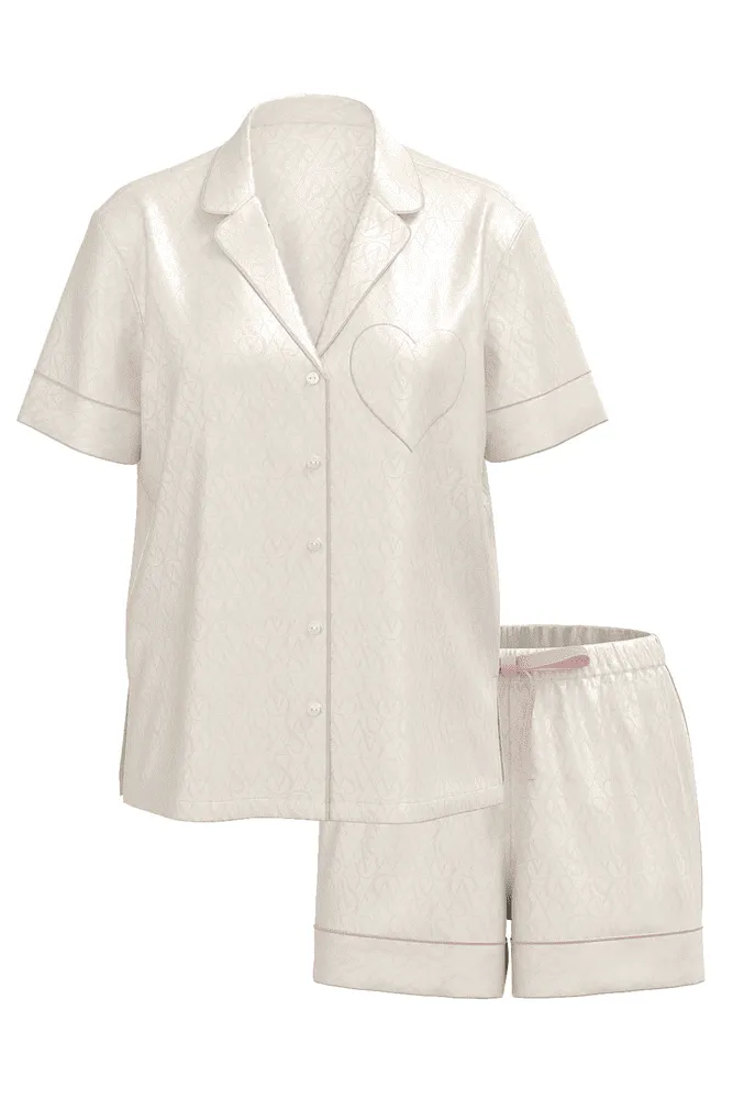 ПІЖАМА САТИН КОРОТКА WHITE VS LOGO Victoria`s Secret