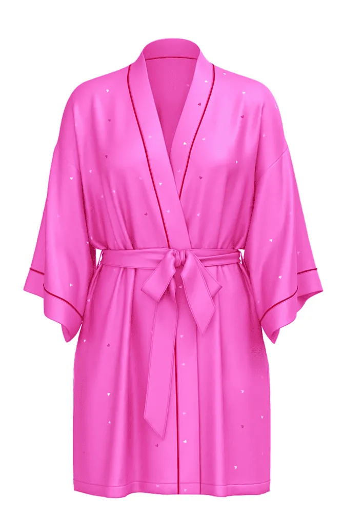 ХАЛАТ САТИНОВИЙ PINK HEARTS Victoria`s Secret