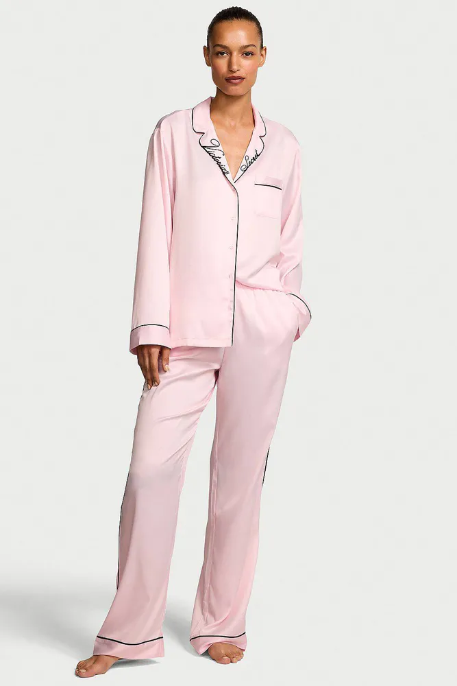 ПІЖАМА САТИН ДОВГА ANGEL PINK COLLAR EMBR Victoria`s Secret