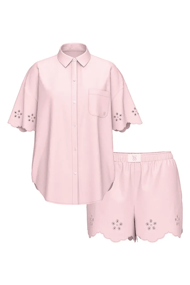 ПІЖАМА БАВОВНА КОРОТКА PUREST PINK EMBR Victoria`s Secret