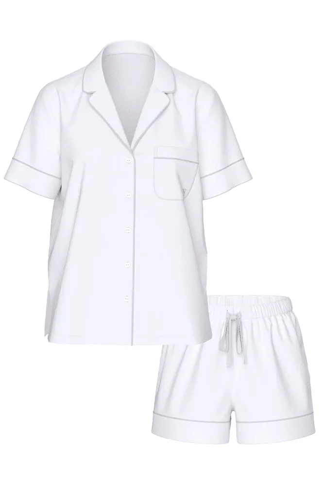 ПІЖАМА БАВОВНА КОРОТКА WHITE PINK EMBR Victoria`s Secret