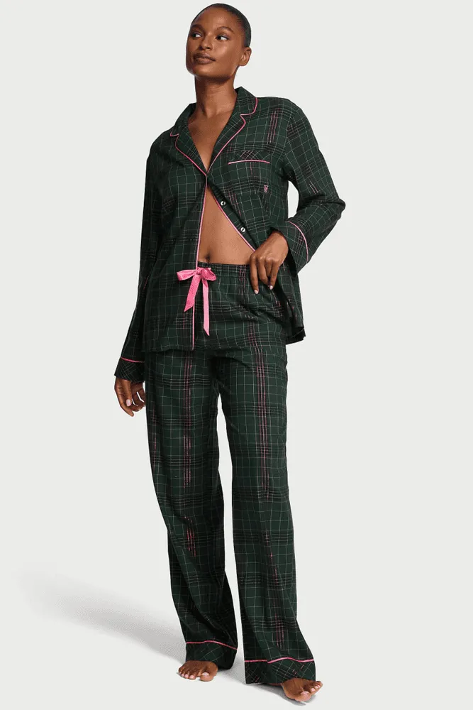 ПІЖАМА ФЛАНЕЛЬ ДОВГА GREEN PLAID PRINT Victoria`s Secret