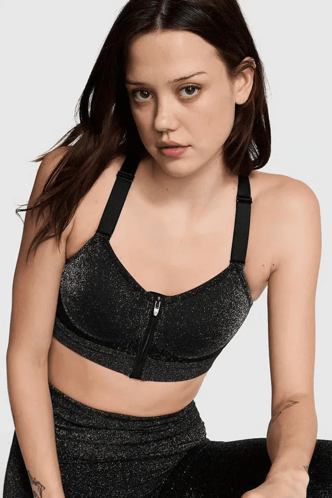 СПОРТИВНИЙ ТОП НА ЗАМКУ BLACK SHIMMER Victoria`s Secret