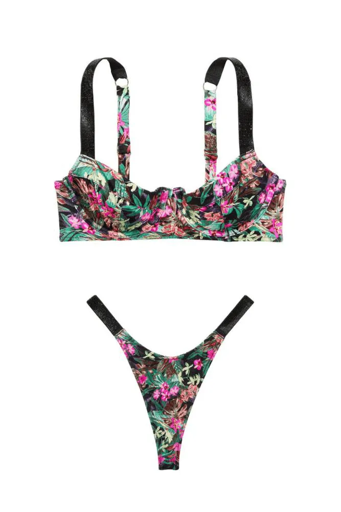 КУПАЛЬНИК ЗІ СТРАЗАМИ НА КІСТОЧКАХ PALM PRINT Victoria`s Secret