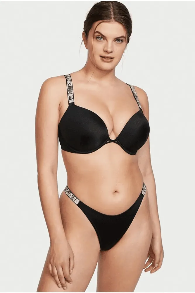 КУПАЛЬНИК ЗІ СТРАЗАМИ ПОДВІЙНИЙ ПУШ-АП BLACK Victoria`s Secret