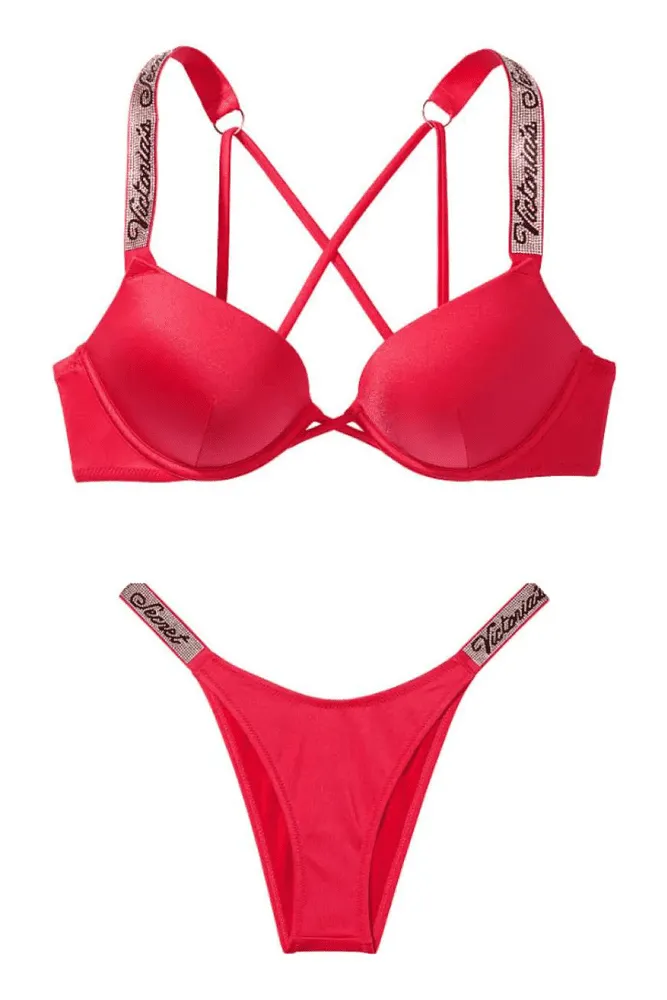 КУПАЛЬНИК ЗІ СТРАЗАМИ ПОДВІЙНИЙ ПУШ-АП STRAWBERRY Victoria`s Secret