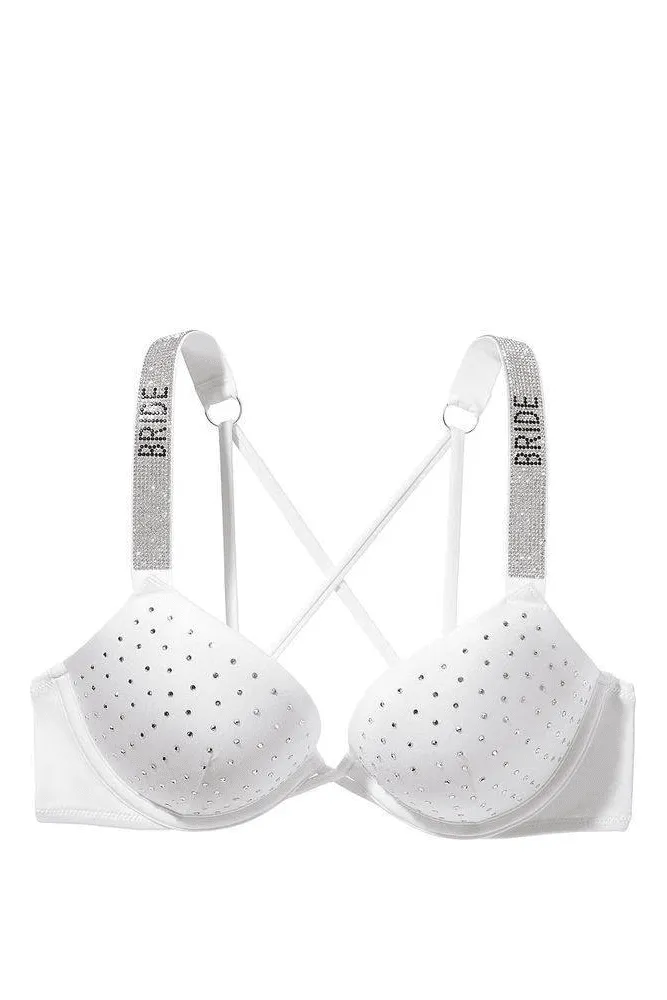 КУПАЛЬНИК ЗІ СТРАЗАМИ ПОДВІЙНИЙ ПУШ-АП WHITE EMBL Victoria`s Secret