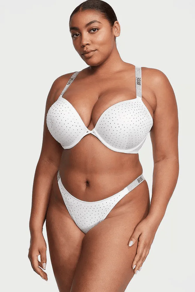 КУПАЛЬНИК ЗІ СТРАЗАМИ ПОДВІЙНИЙ ПУШ-АП WHITE EMBL Victoria`s Secret