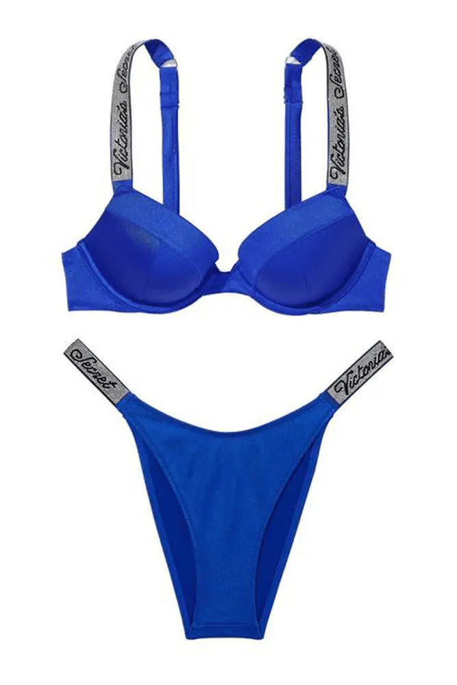 КУПАЛЬНИК ЗІ СТРАЗАМИ ПУШ-АП BLUE Victoria`s Secret