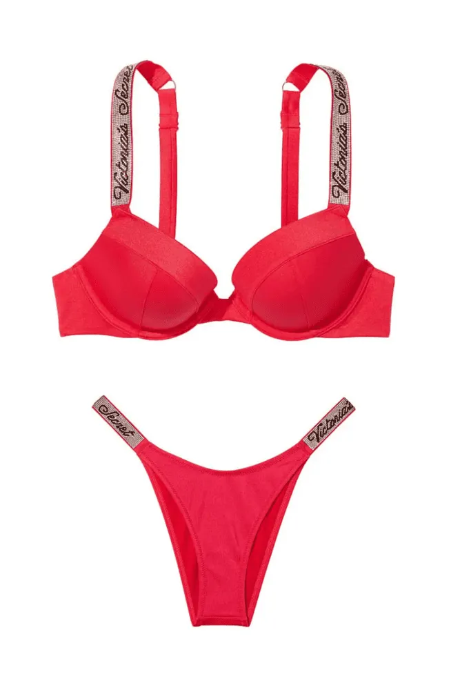КУПАЛЬНИК ЗІ СТРАЗАМИ ПУШ-АП STRAWBERRY Victoria`s Secret