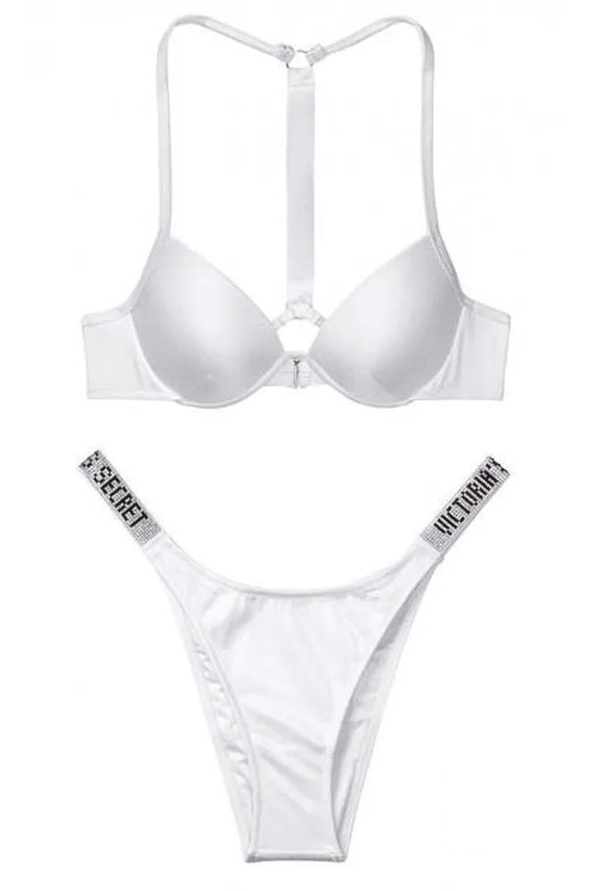 КУПАЛЬНИК ЗІ СТРАЗАМИ ПУШ-АП WHITE Victoria`s Secret