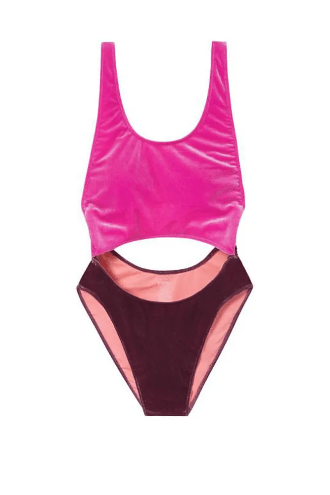 КУПАЛЬНИК СУЦІЛЬНИЙ ВЕЛЮРОВИЙ PINK/BROWN Victoria`s Secret