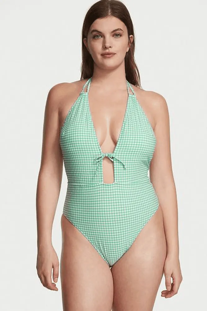 КУПАЛЬНИК СУЦІЛЬНИЙ З ВИРІЗОМ MINT PLAID Victoria`s Secret