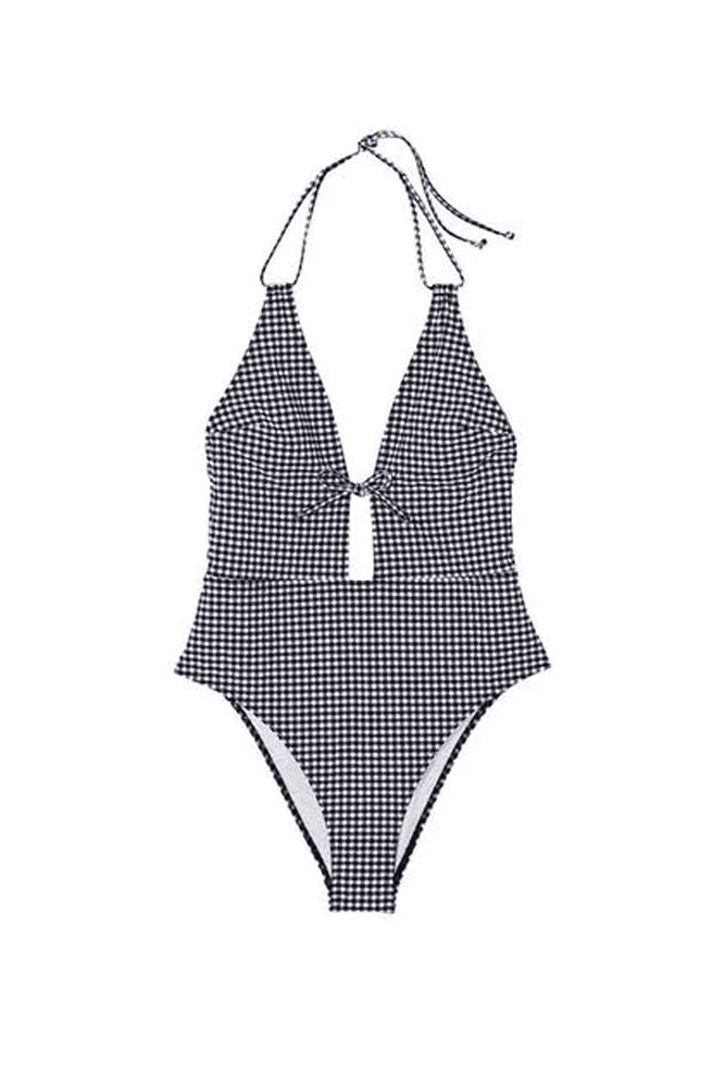 КУПАЛЬНИК СУЦІЛЬНИЙ З ВИРІЗОМ NAVY PLAID Victoria`s Secret