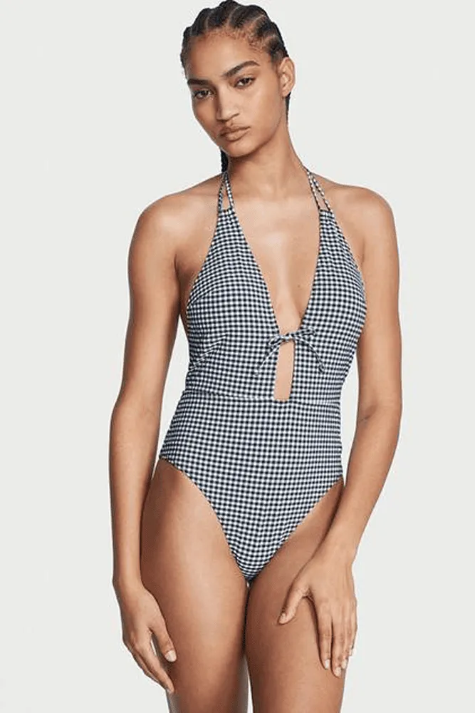 КУПАЛЬНИК СУЦІЛЬНИЙ З ВИРІЗОМ NAVY PLAID Victoria`s Secret