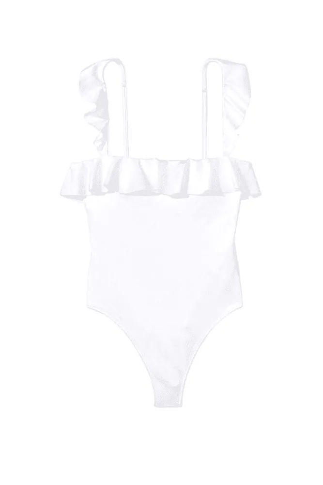 КУПАЛЬНИК СУЦІЛЬНИЙ З РЮШАМИ WHITE Victoria`s Secret