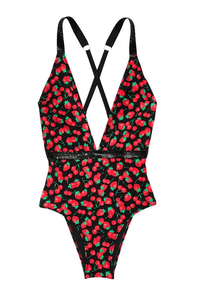 КУПАЛЬНИК СУЦІЛЬНИЙ ЗІ СТРАЗАМИ ГАРТЕР BERRY MIX Victoria`s Secret