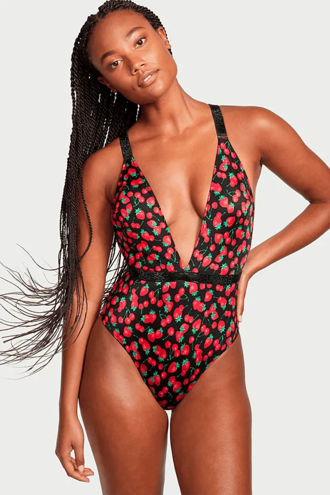 КУПАЛЬНИК СУЦІЛЬНИЙ ЗІ СТРАЗАМИ ГАРТЕР BERRY MIX Victoria`s Secret