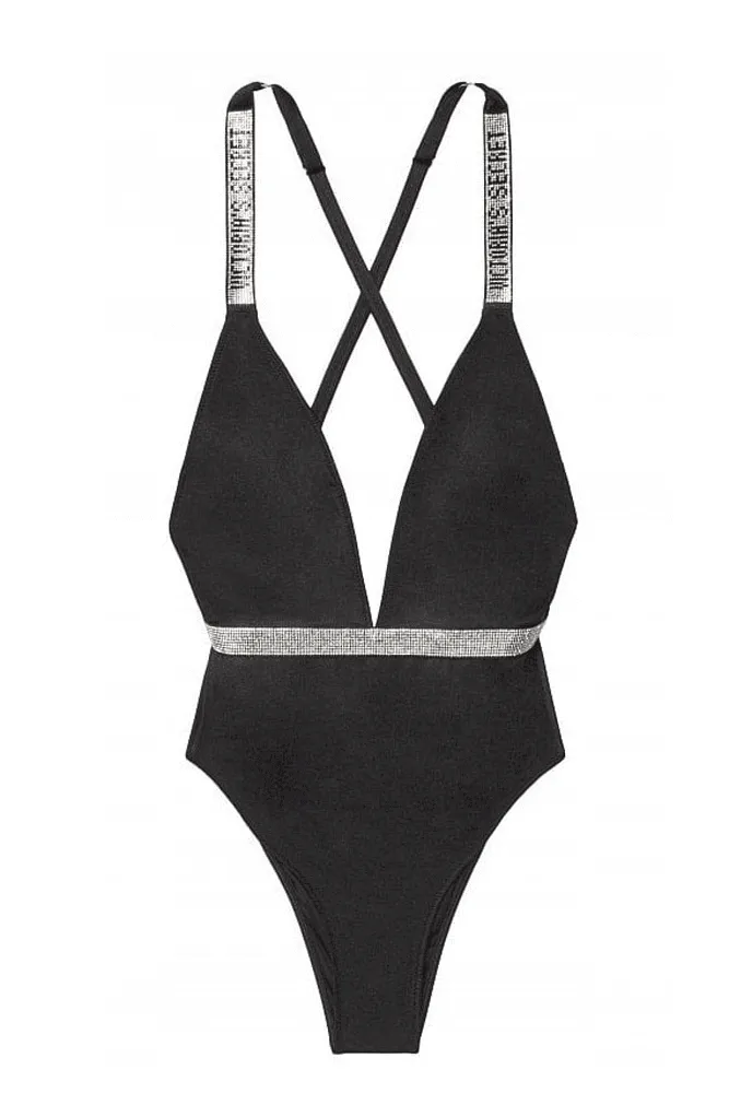 КУПАЛЬНИК СУЦІЛЬНИЙ ЗІ СТРАЗАМИ ГАРТЕР BLACK Victoria`s Secret