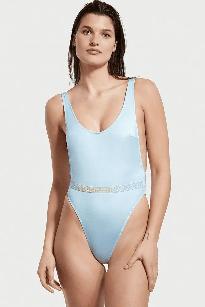 КУПАЛЬНИК СУЦІЛЬНИЙ ЗІ СТРАЗАМИ ГАРТЕР BLUE Victoria`s Secret