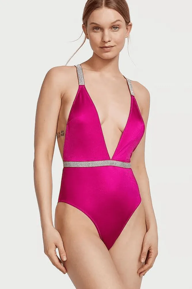 КУПАЛЬНИК СУЦІЛЬНИЙ ЗІ СТРАЗАМИ ГАРТЕР FUCHSIA Victoria`s Secret