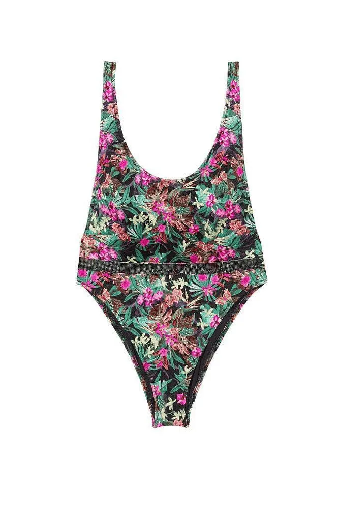 КУПАЛЬНИК СУЦІЛЬНИЙ ЗІ СТРАЗАМИ ГАРТЕР PALM PRINT Victoria`s Secret