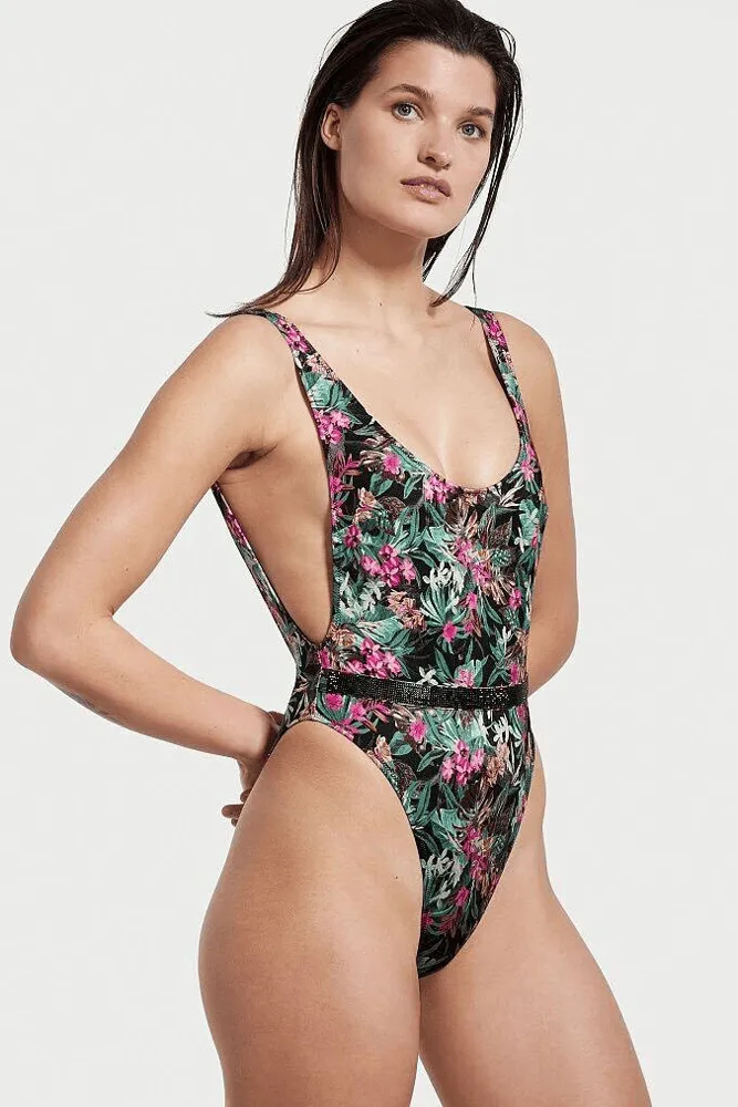 КУПАЛЬНИК СУЦІЛЬНИЙ ЗІ СТРАЗАМИ ГАРТЕР PALM PRINT Victoria`s Secret