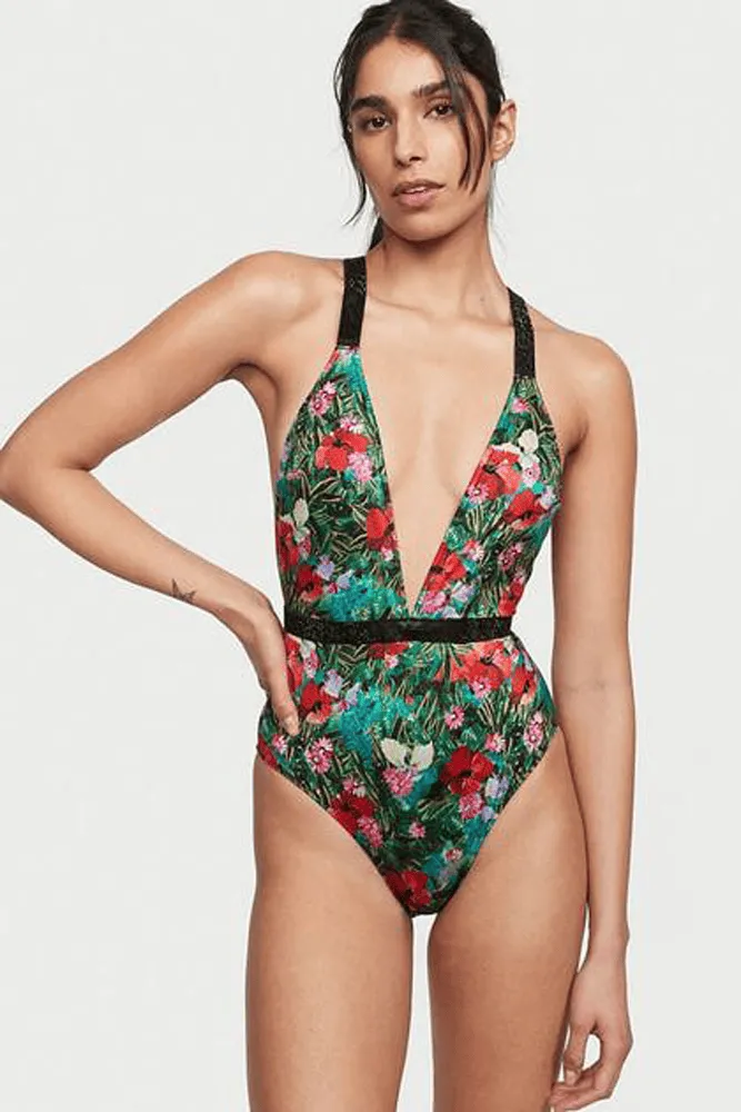КУПАЛЬНИК СУЦІЛЬНИЙ ЗІ СТРАЗАМИ ГАРТЕР FLORAL PRINT Victoria`s Secret