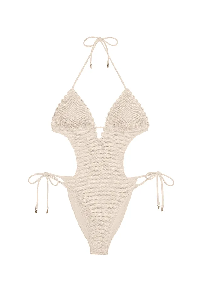 КУПАЛЬНИК СУЦІЛЬНИЙ НА ЗАВ'ЯЗКАХ IVORY EMBR Victoria`s Secret