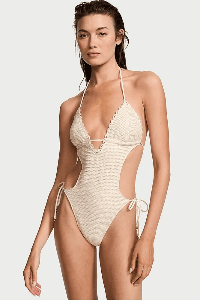 КУПАЛЬНИК СУЦІЛЬНИЙ НА ЗАВ'ЯЗКАХ IVORY EMBR Victoria`s Secret