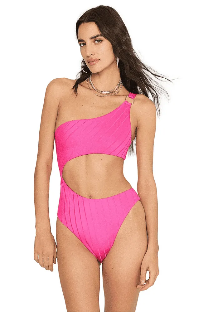 КУПАЛЬНИК СУЦІЛЬНИЙ НА ОДНЕ ПЛЕЧЕ PINK BEACH BUNNY