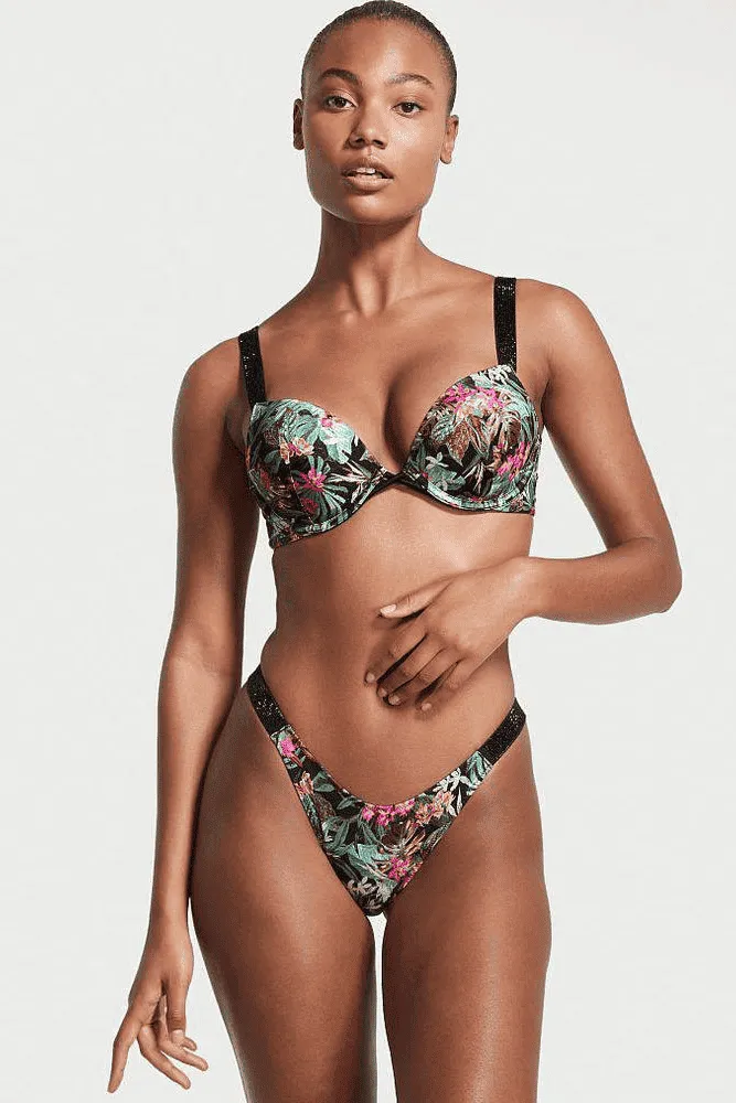 КУПАЛЬНИК ЗІ СТРАЗАМИ ПОДВІЙНИЙ ПУШ-АП PALM PRINT Victoria`s Secret