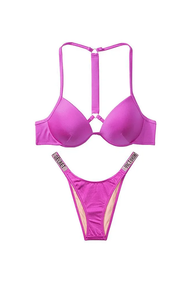 КУПАЛЬНИК ЗІ СТРАЗАМИ ПУШ-АП FUCHSIA BACK Victoria`s Secret