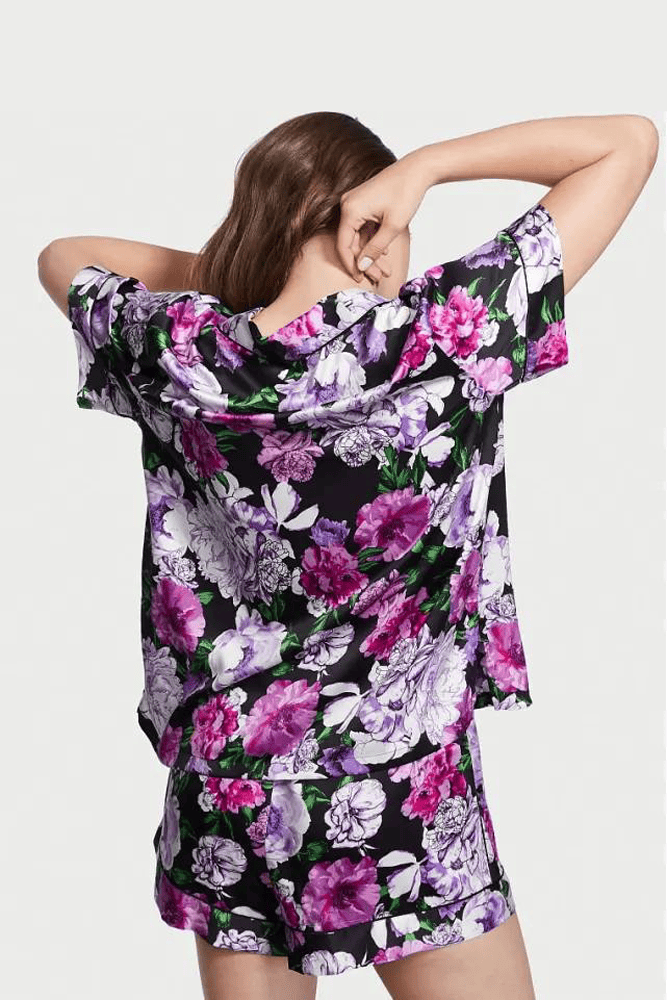 ПІЖАМА САТИН КОРОТКА BLACK FLORAL Victoria`s Secret ПІЖАМА САТИН КОРОТКА BLACK FLORAL Victoria`s Secret