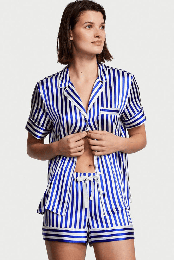 ПІЖАМА САТИН КОРОТКА BLUE STRIPE Victoria`s Secret ПІЖАМА САТИН КОРОТКА BLUE STRIPE Victoria`s Secret