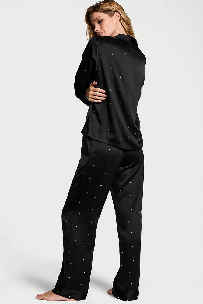 ПІЖАМА САТИН ДОВГА BLACK STARS EMBL Victoria`s Secret ПІЖАМА САТИН ДОВГА BLACK STARS EMBL Victoria`s Secret