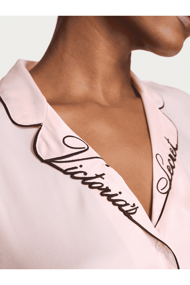 ПІЖАМА САТИН КОРОТКА ANGEL PINK COLLAR EMBR Victoria`s Secret ПІЖАМА САТИН КОРОТКА ANGEL PINK COLLAR EMBR Victoria`s Secret